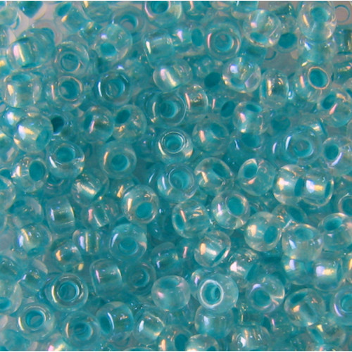 58558 Бісер Чехія (фарбований райдужний, бірюзовий)