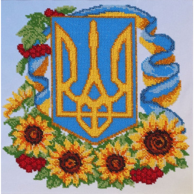 Схема для вишивки бісером "Герб з квітами"