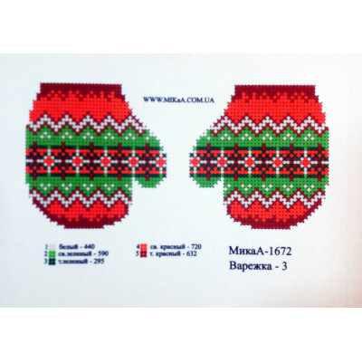Ялинкова іграшка - "Варежка - 3"