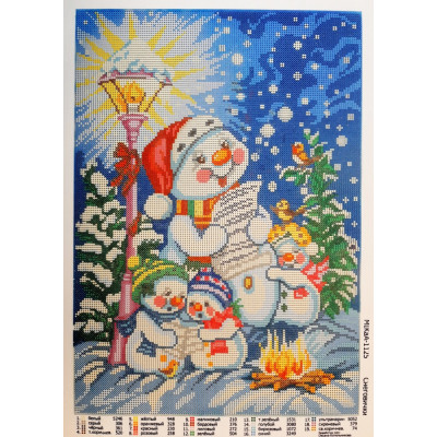 Схема для вишивки бісером "Сніговички"